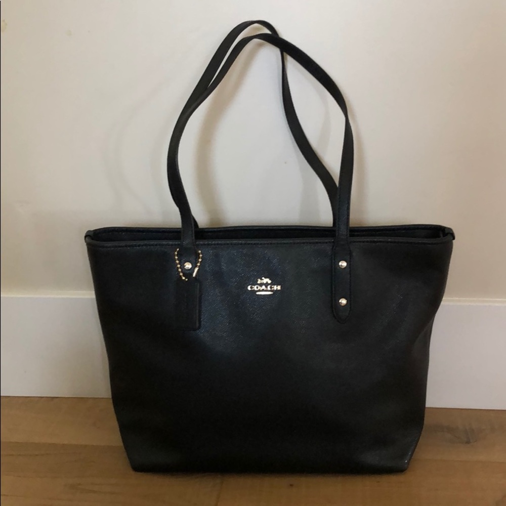 Coach Black Tote City Leather Shoulder Bag